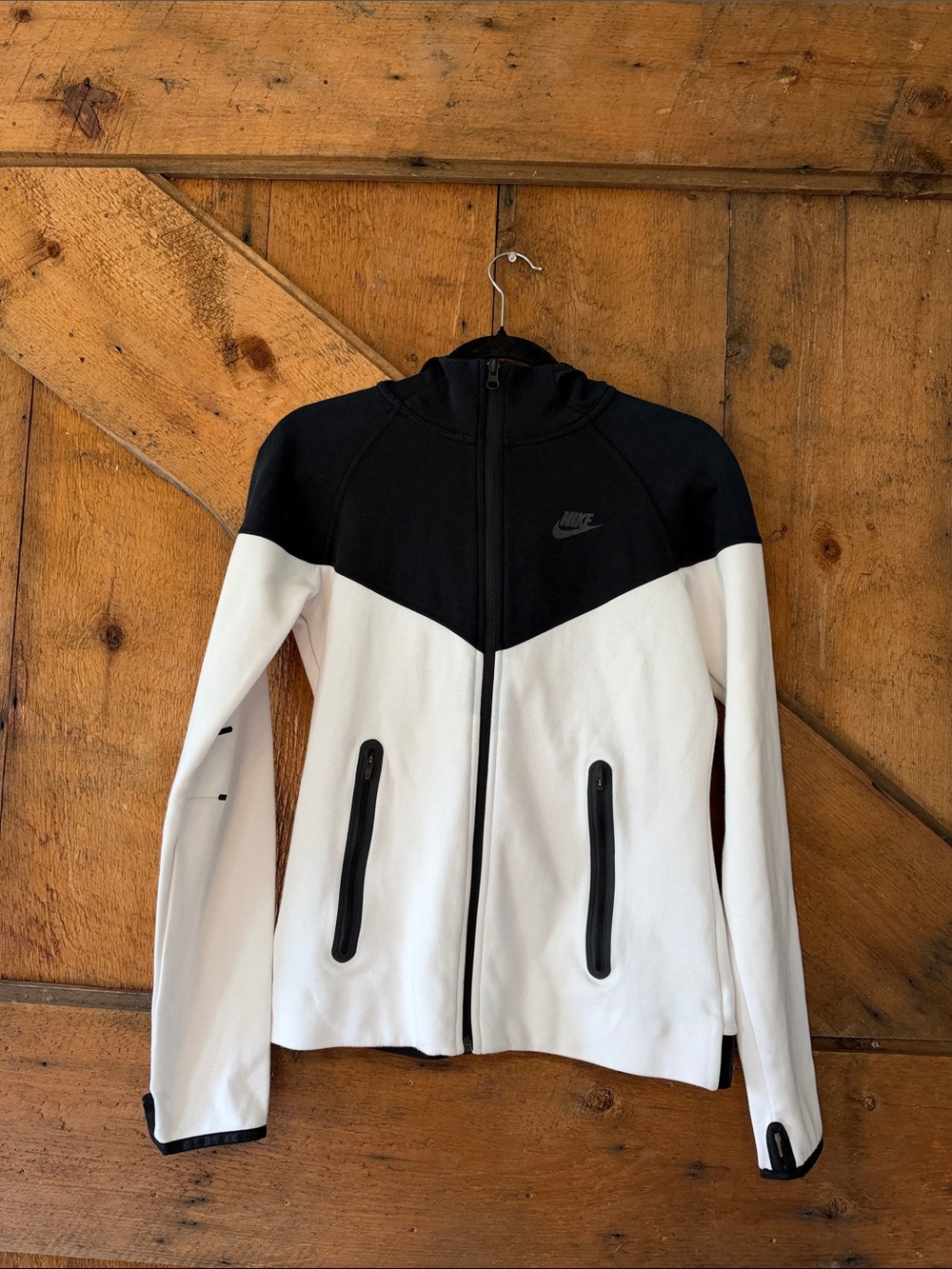 Nike Tech Fleece Windrunner Full Zip Hoodie Jacket Women’s M Black White